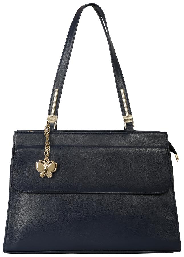 

Butterflies Blue Faux Leather Handheld Bag