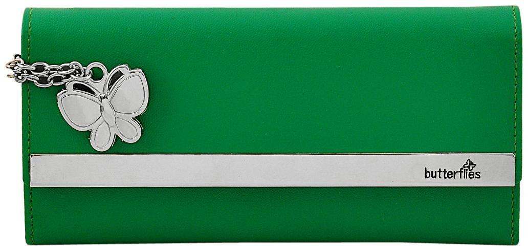 

Butterflies Women Green PU Wallet