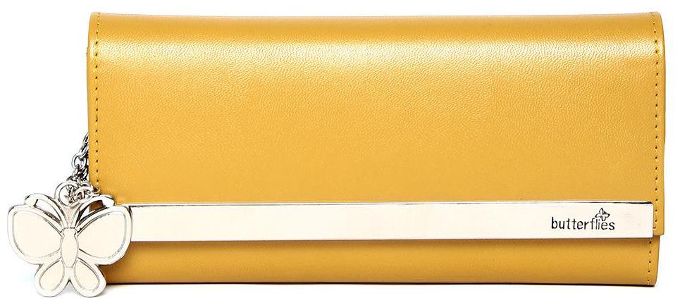 

Butterflies Women Yellow PU Wallet