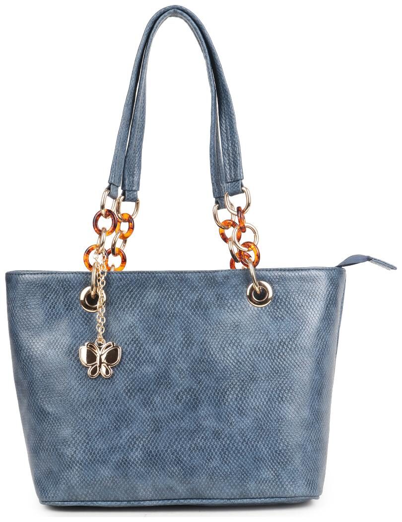 

Butterflies Blue Faux Leather Handheld Bag