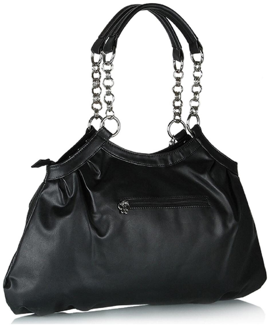 

Butterflies Black Faux Leather Handheld Bag