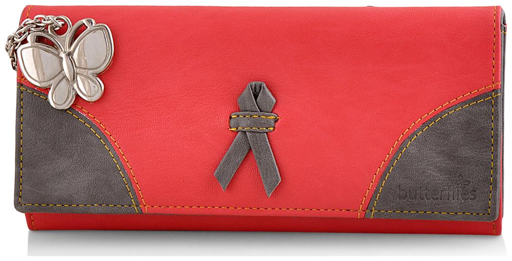 

Butterflies Women Red PU Wallet