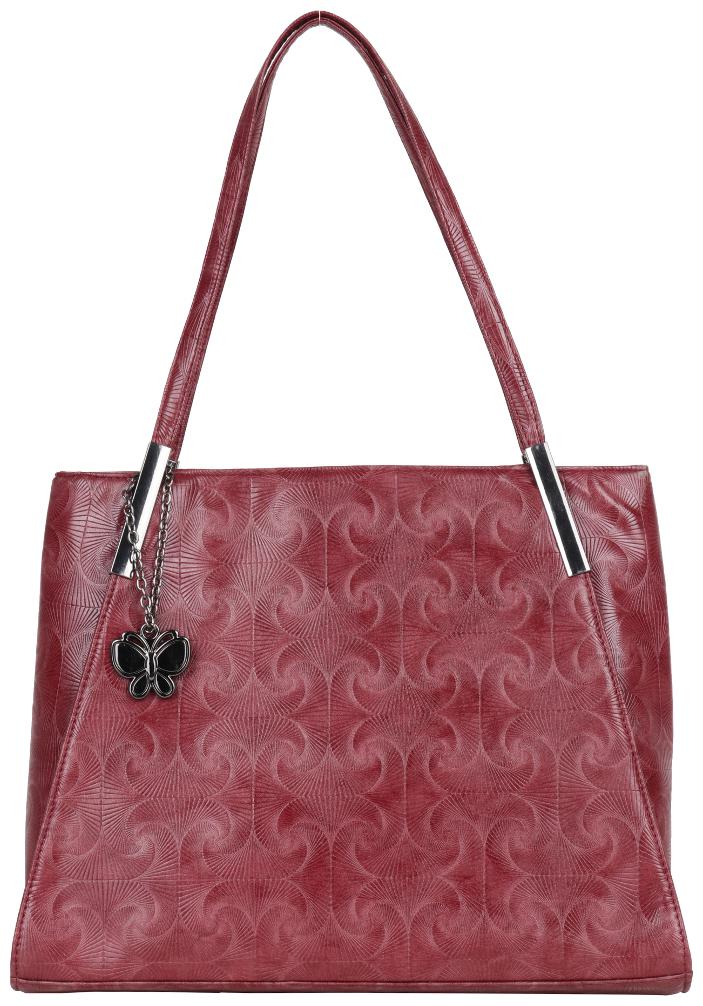 

Butterflies Red Faux Leather Handheld Bag