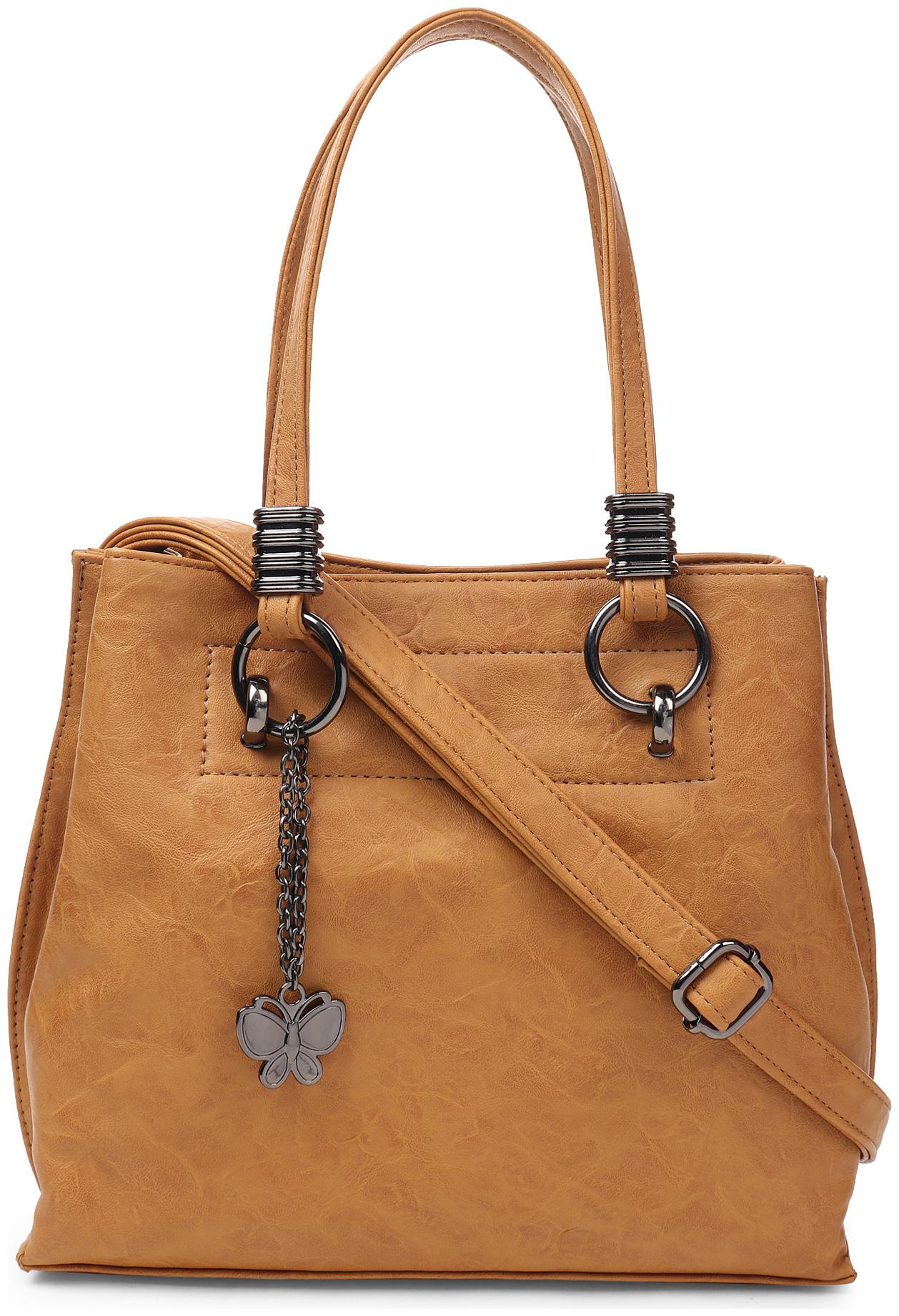

Butterflies Yellow PU Handheld Bag - Handbag