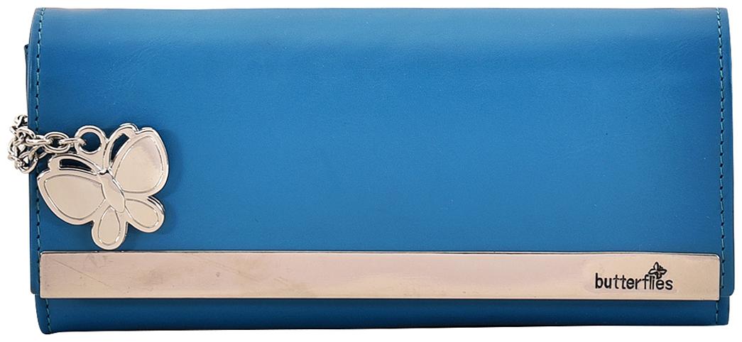 

Butterflies Women Blue PU Wallet