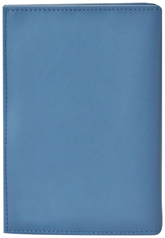 

Canvas Awl Genuine Leather Blue Unisex Passport Travel Wallet