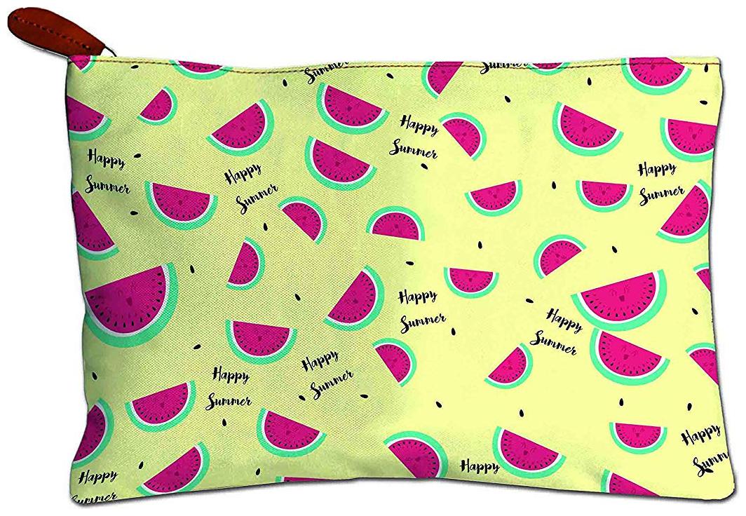 

Canvas Printed Multipurpose Travel Zipper Pouch (Happy Summer Yellow)