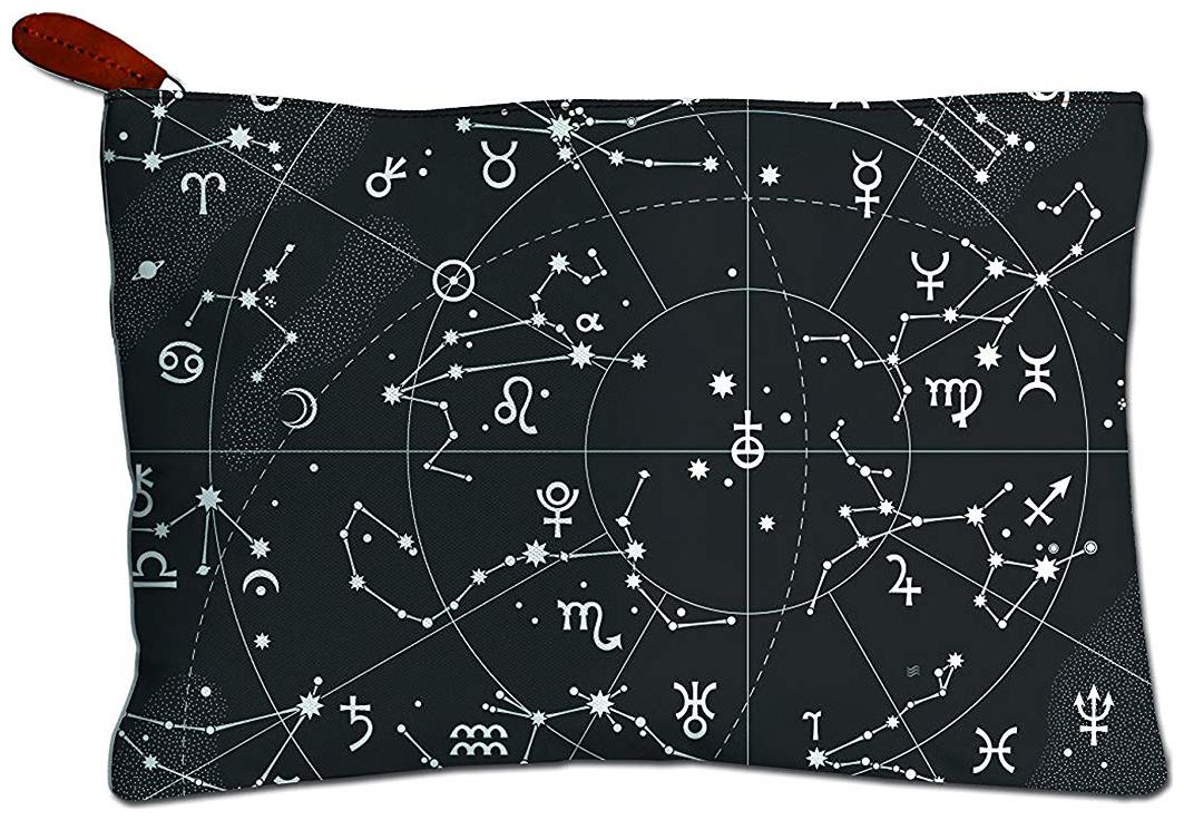 

Canvas Printed Multipurpose Travel Zipper Pouch (Space Them Black)