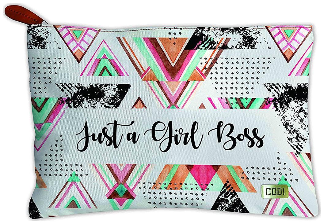 

Canvas Printed Multipurpose Travel Zipper Pouch (Geometric Print Multicolor)
