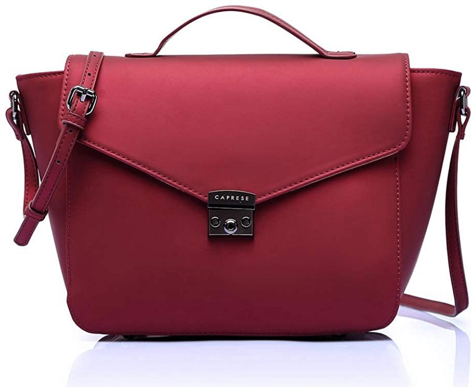 

CAPRESE Burgundy Faux Leather Satchel