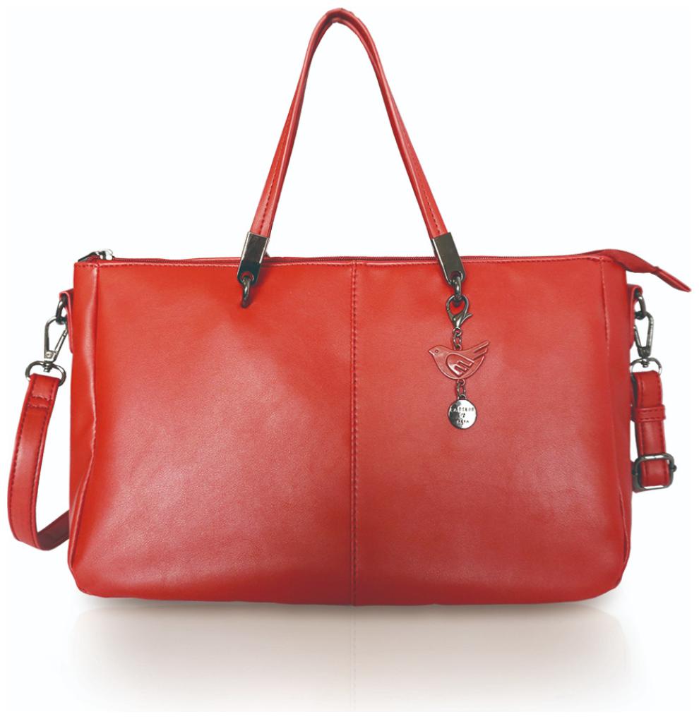 

CAPRESE Red Faux Leather Satchel