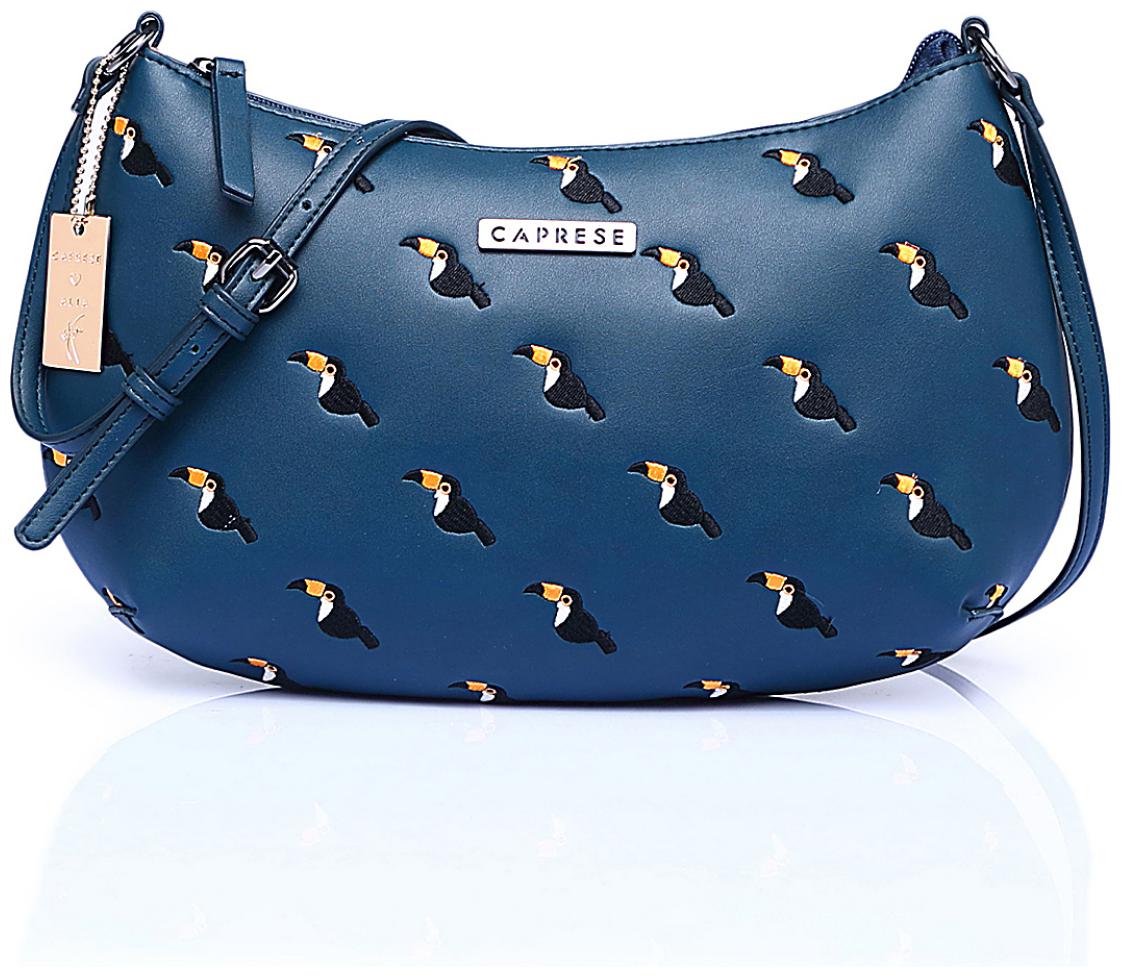 

CAPRESE Blue Faux Leather Solid Sling Bag