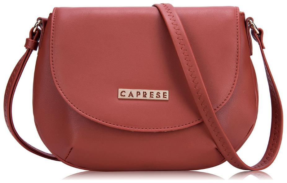 

CAPRESE Brown Faux Leather Solid Sling Bag