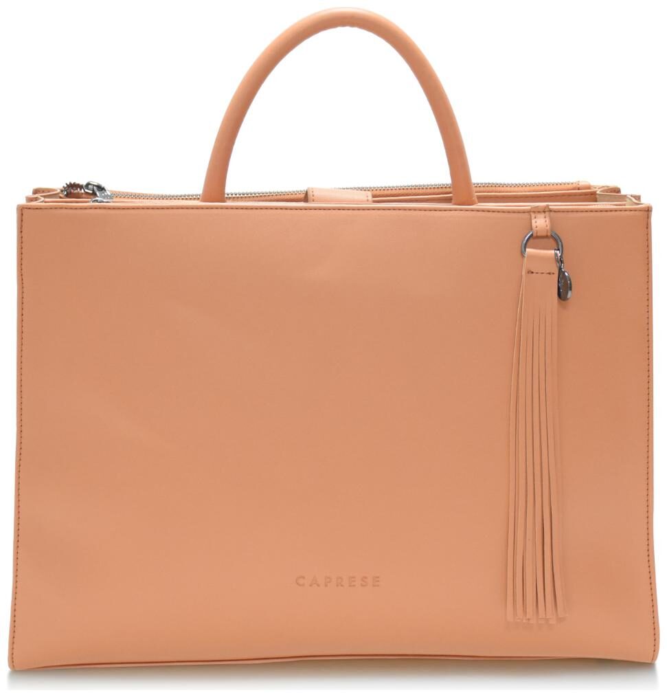 

CAPRESE Tan Faux Leather Laptop Messenger Bag