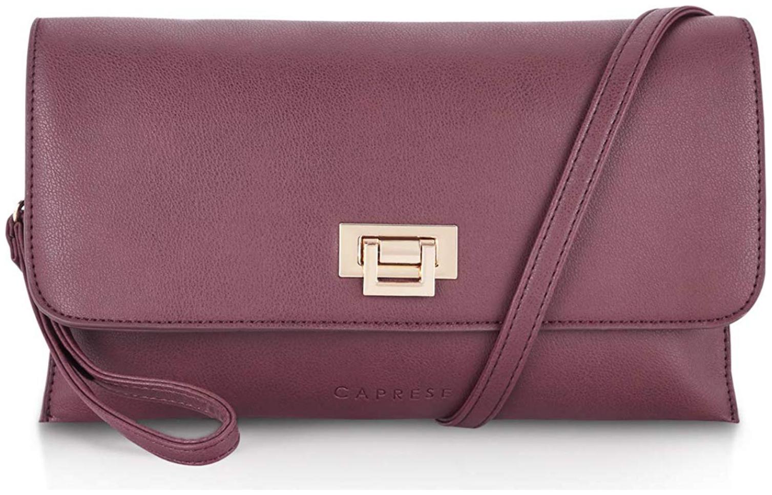 

CAPRESE Purple Faux Leather Solid Sling Bag