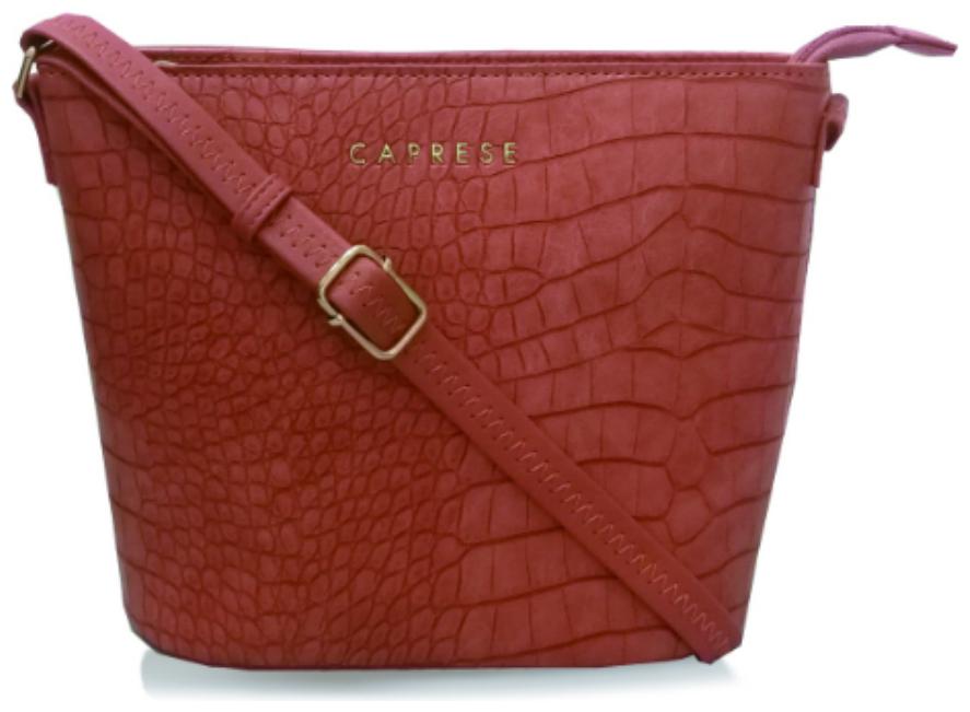 

CAPRESE Pink Faux Leather Textured Sling Bag