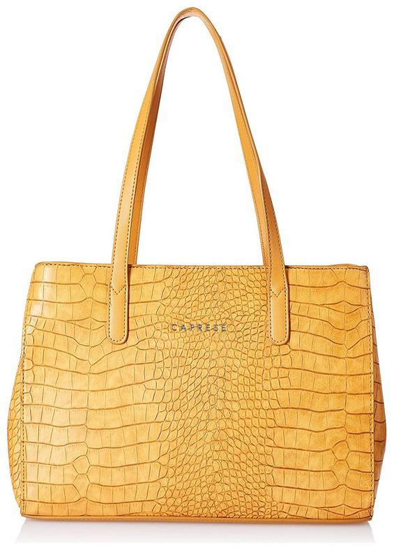 

CAPRESE Yellow Faux Leather Solid Sling Bag