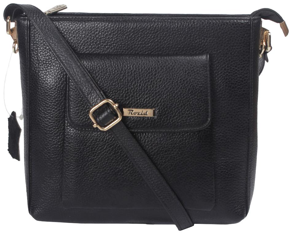

CHIMERA Black Genuine Leather Solid Sling Bag