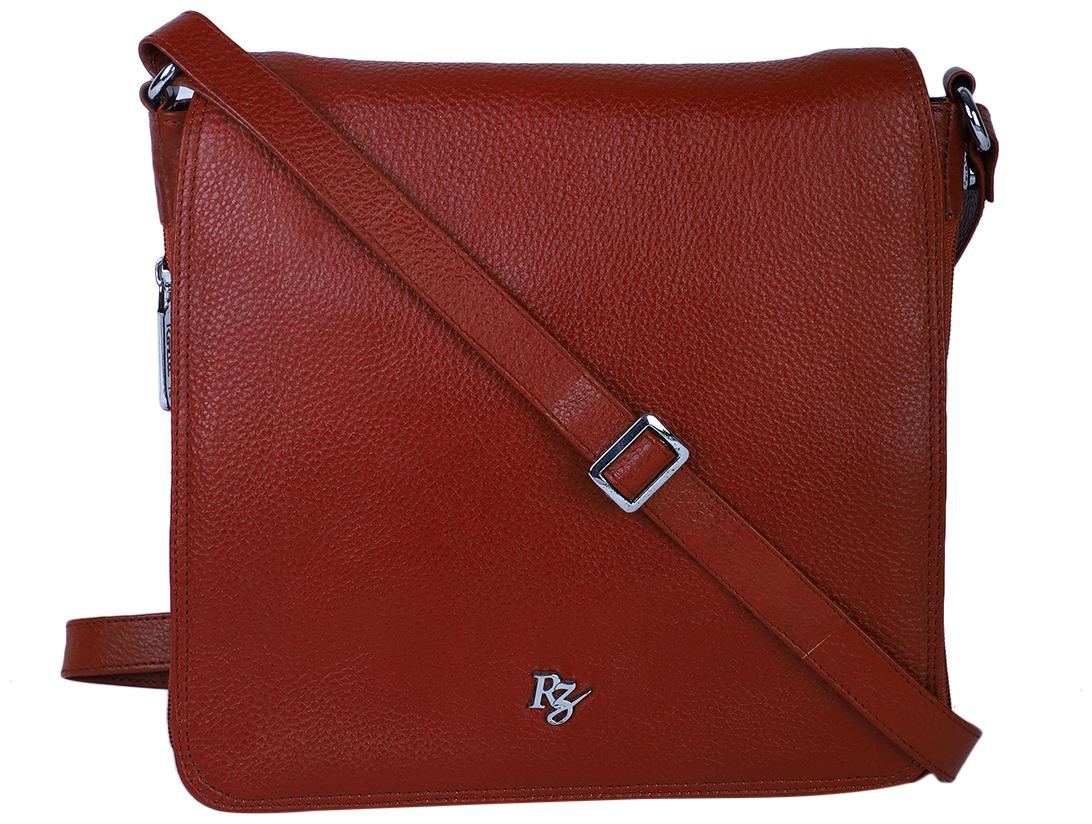

Chimera Unisex Genuine Leather Sling With Expandable Side Zip Red Colour