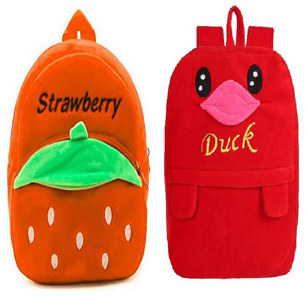 

Lychee bags Orange Red Velvet Backpack