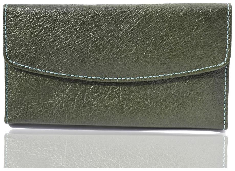 

Crapgoos Women Green Leather Clutch