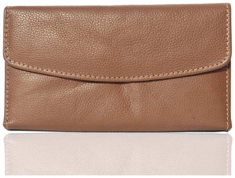 

Crapgoos Women Brown Leather Clutch