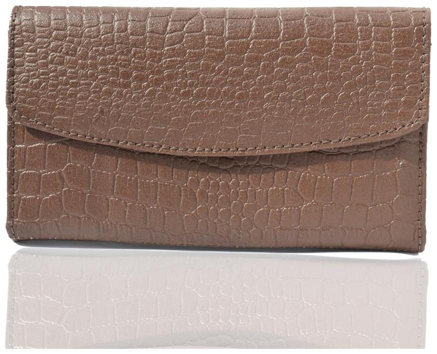 

Crapgoos Women Brown Leather Clutch