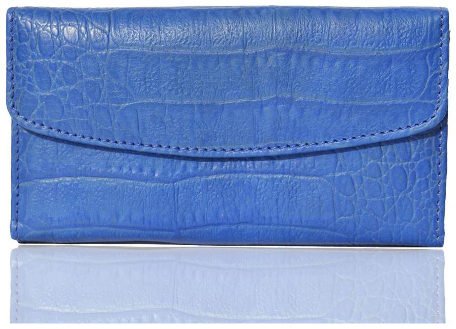 

Crapgoos Women Blue Leather Clutch