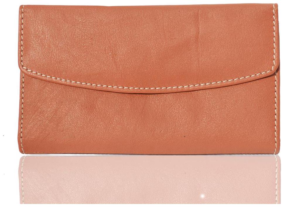 

Crapgoos Women Orange Leather Clutch