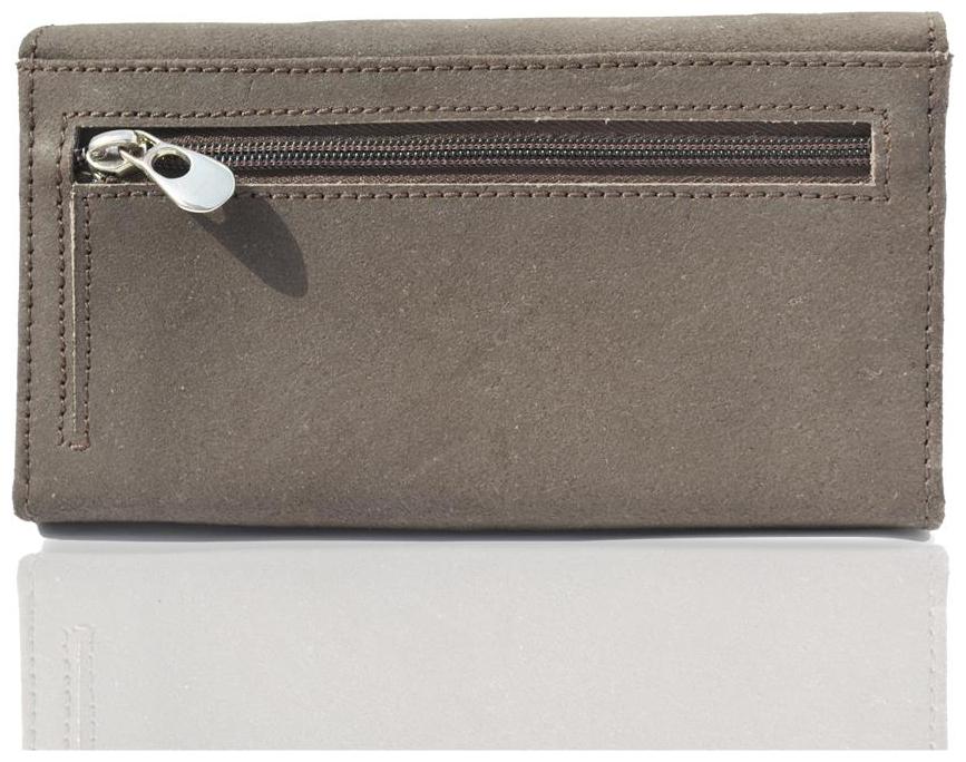

Crapgoos Women Grey Leather Clutch