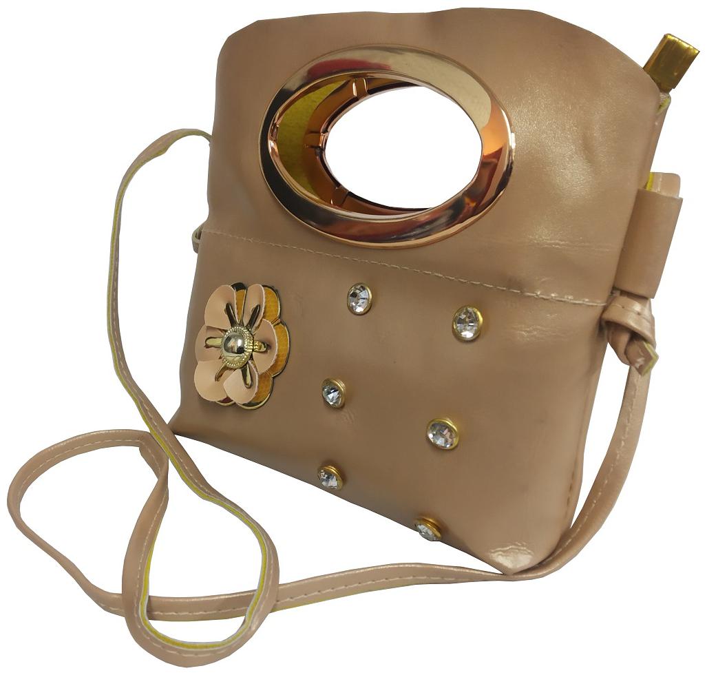 

DE-Ultimate Beige Synthetic Printed Sling Bag