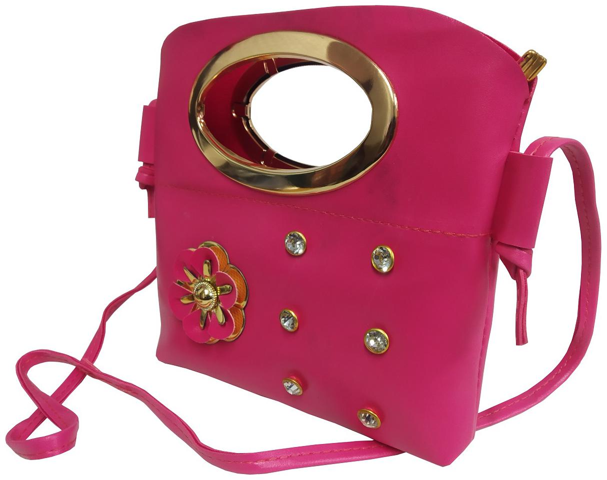 

DE-Ultimate Pink Synthetic Printed Sling Bag