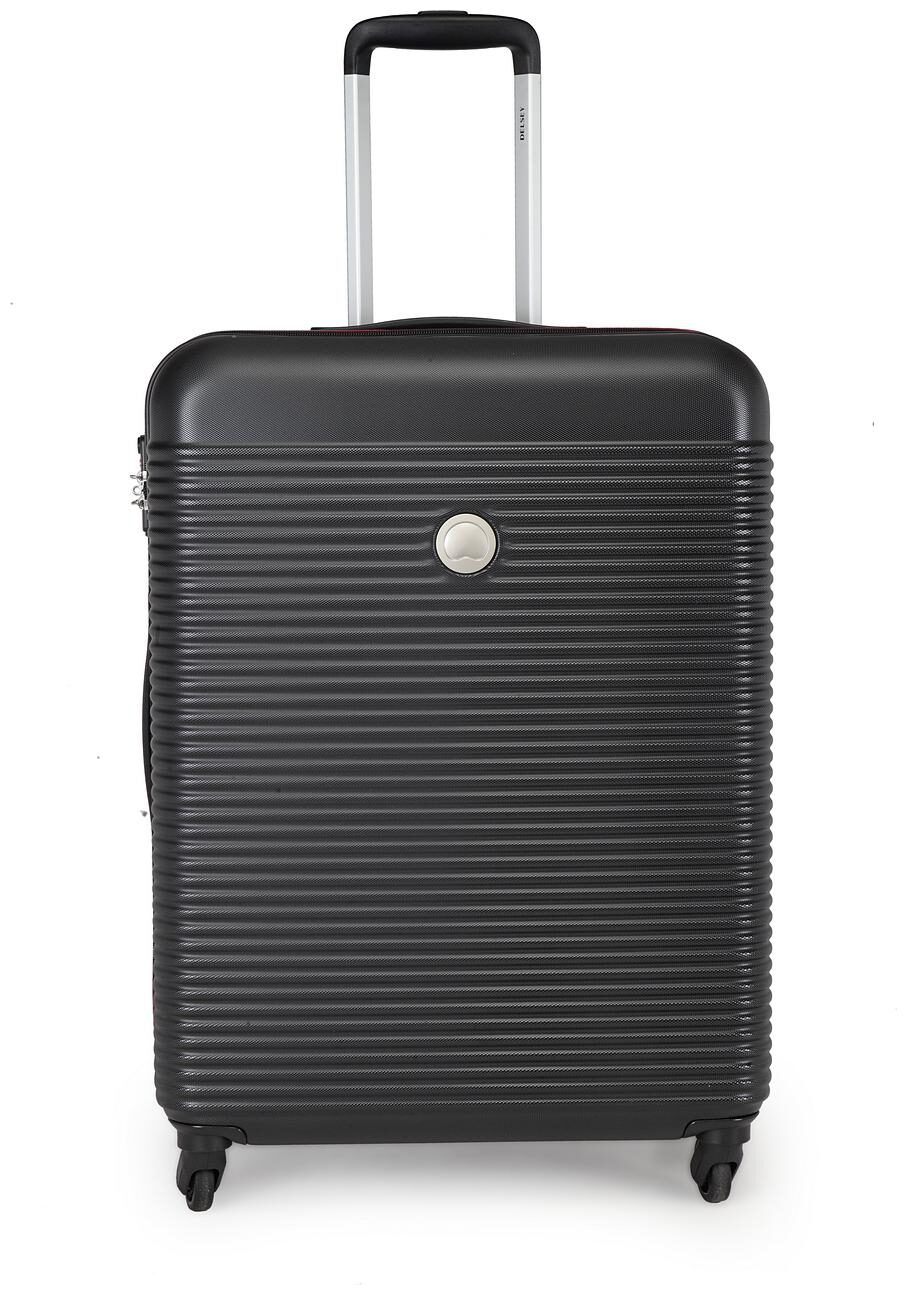 

Delsey Medium Size Hard Luggage Bag ( Black 4 Wheels )