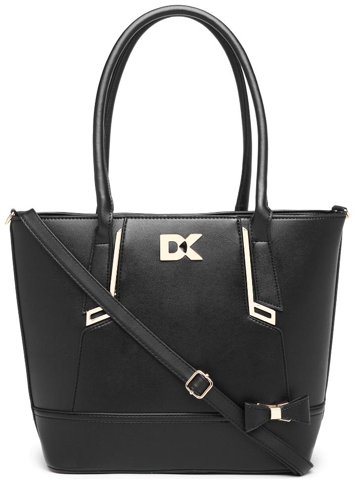 

Diana Korr Black Faux Leather Handheld Bag
