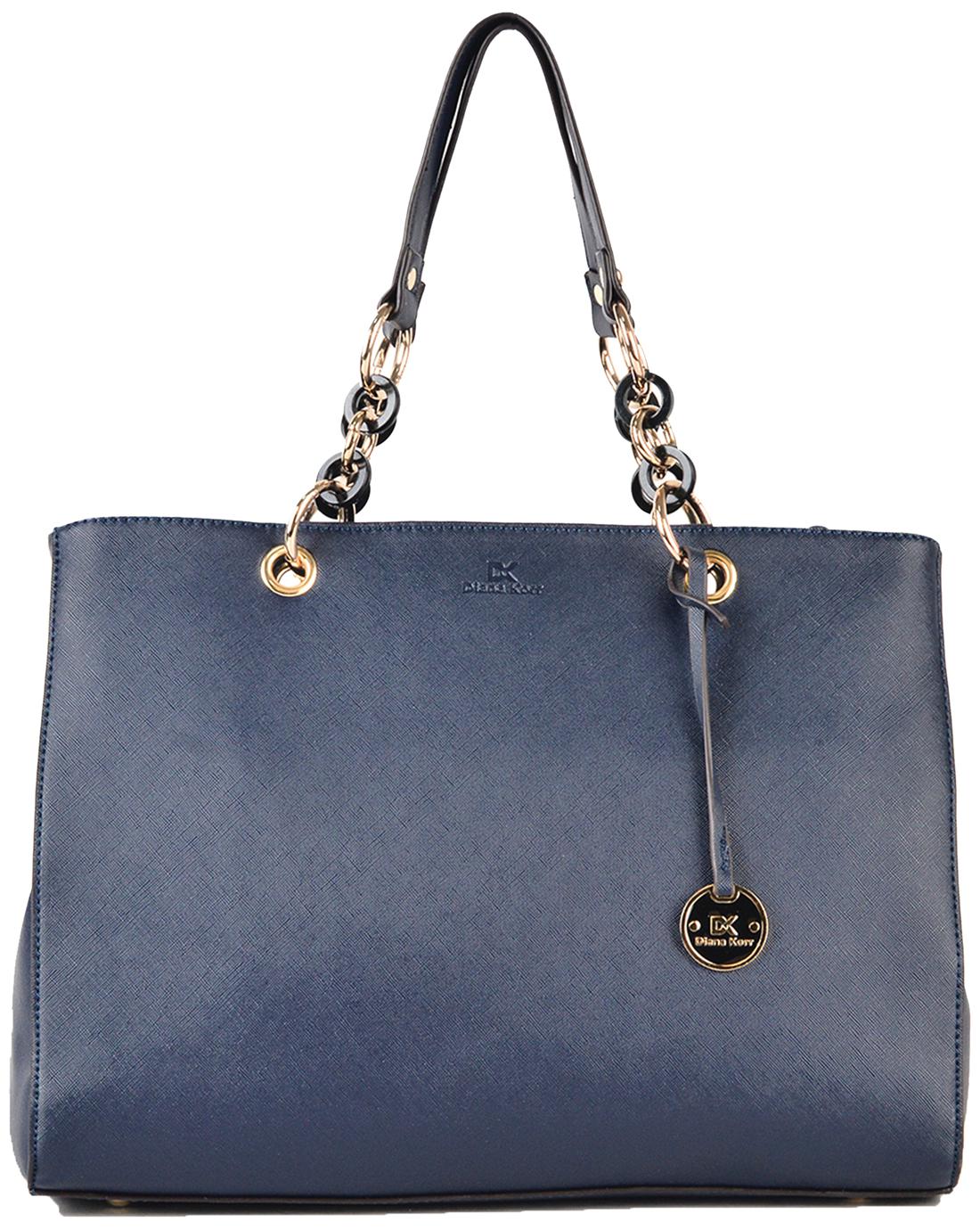 

Diana Korr Blue Faux Leather Handheld Bag