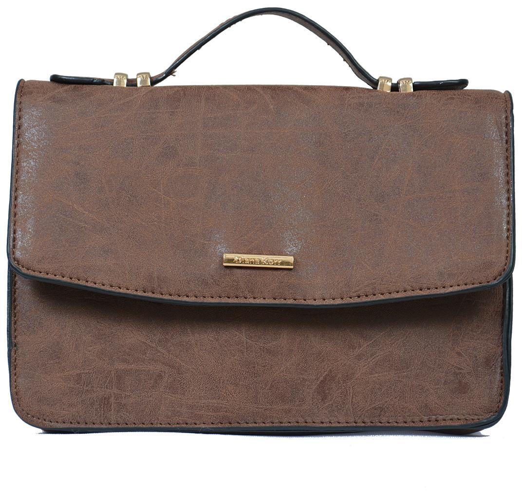 

Diana Korr Brown PU Solid Sling Bag