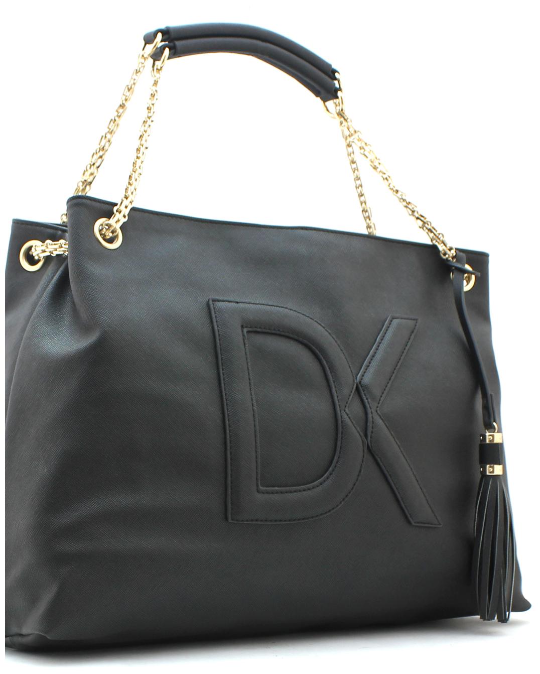 

Diana Korr Black Faux Leather Handheld Bag
