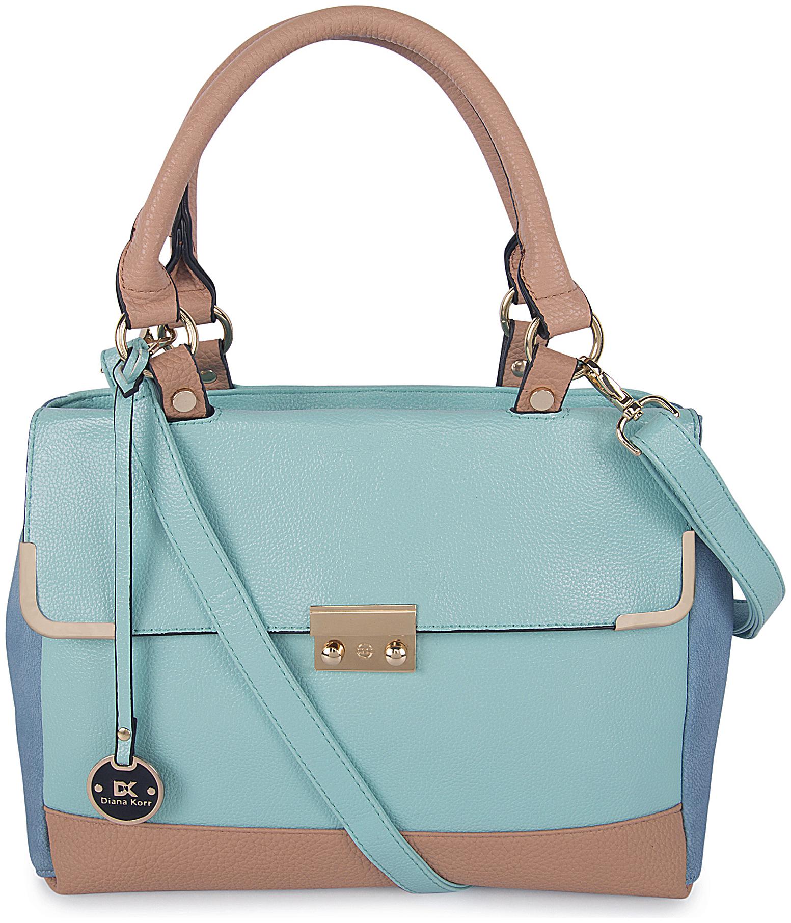 

Diana Korr Blue Faux Leather Shoulder Bag