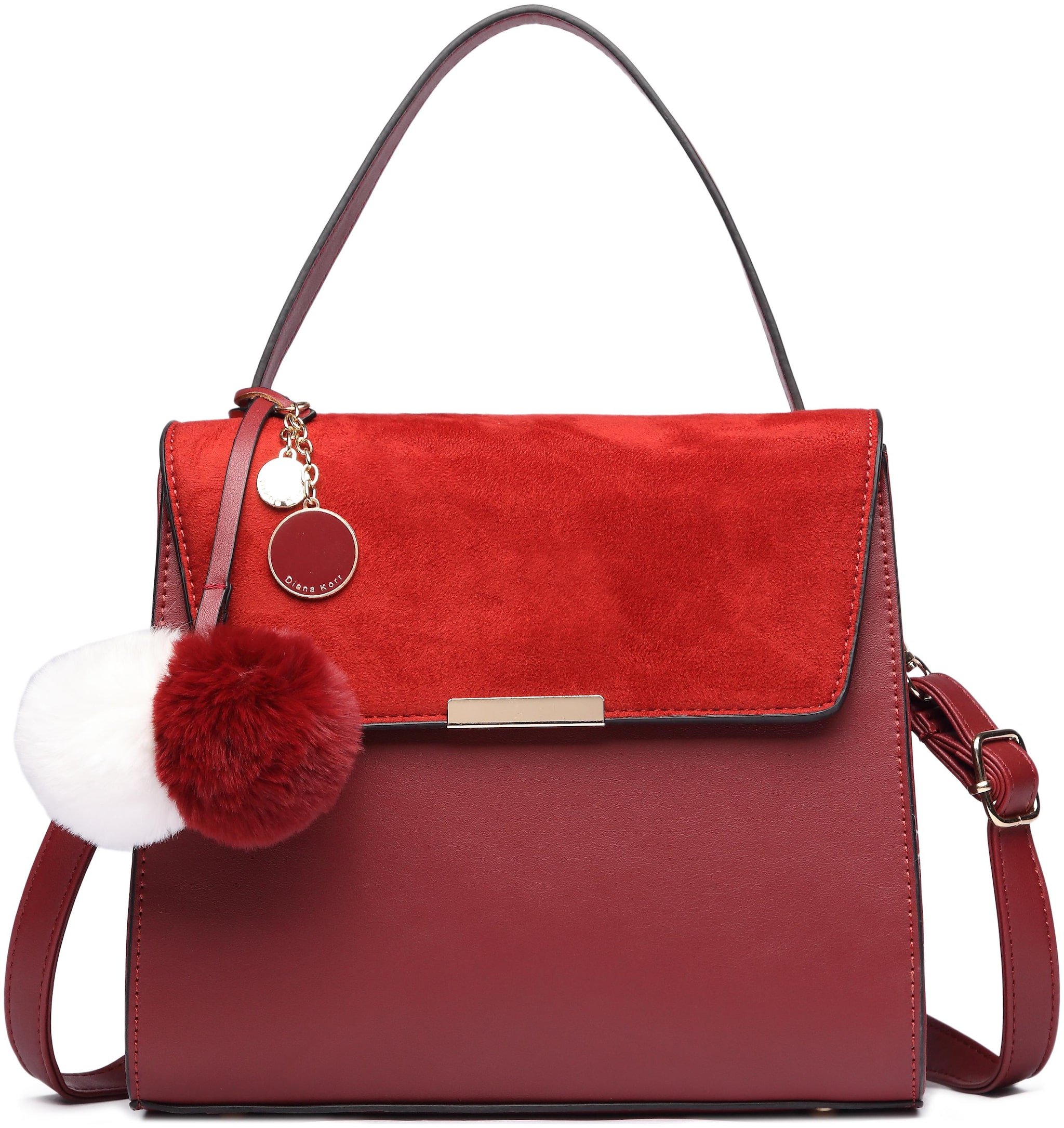 

Diana Korr Red Faux Leather Shoulder Bag
