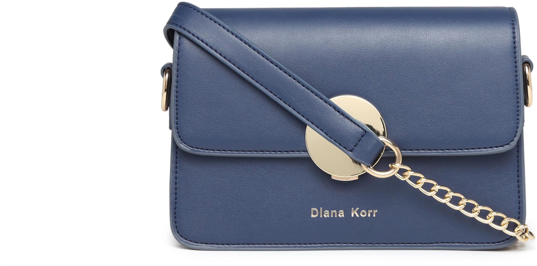 

Diana Korr Blue PU Solid Sling Bag
