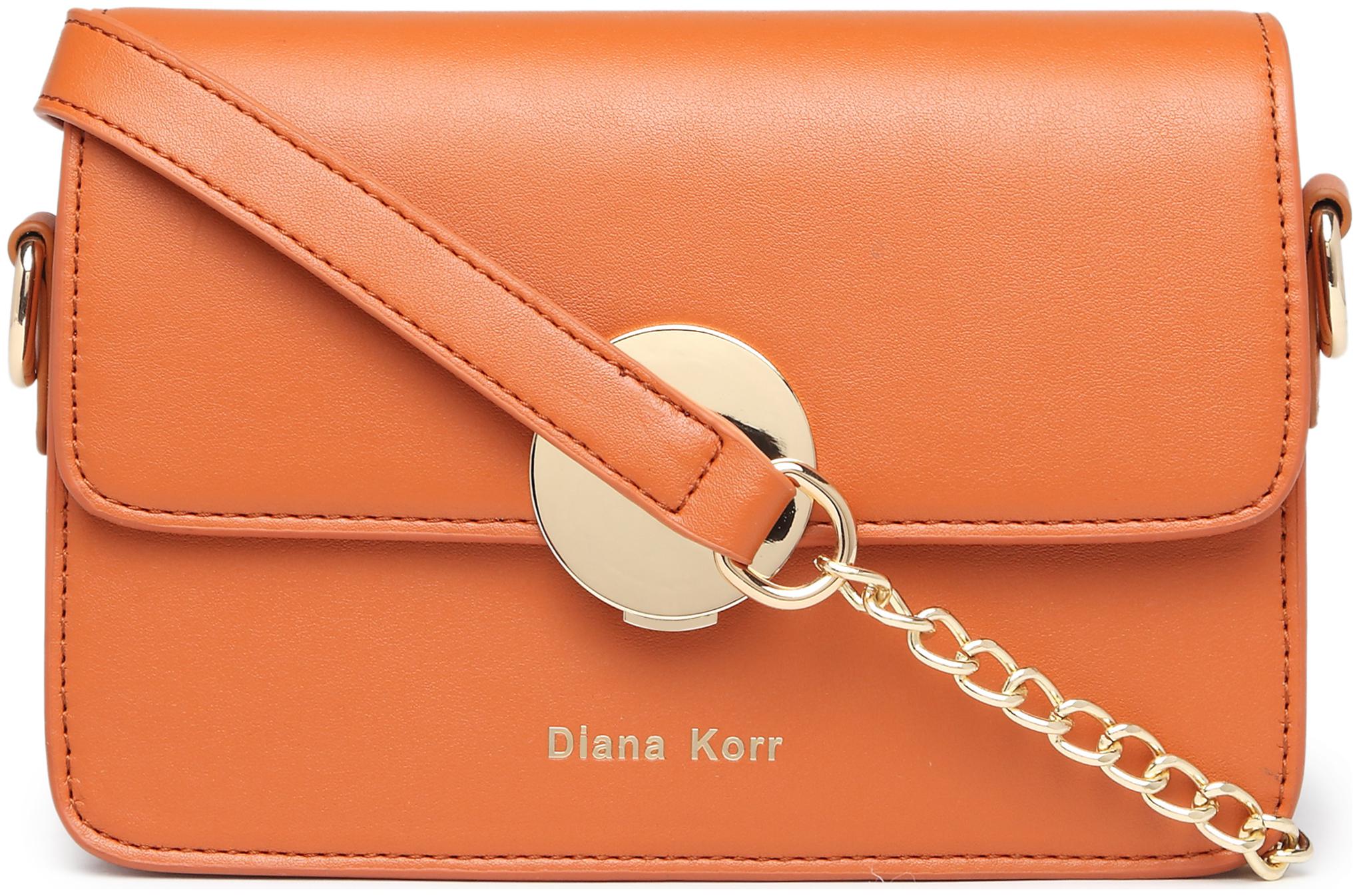 

Diana Korr Brown PU Solid Sling Bag