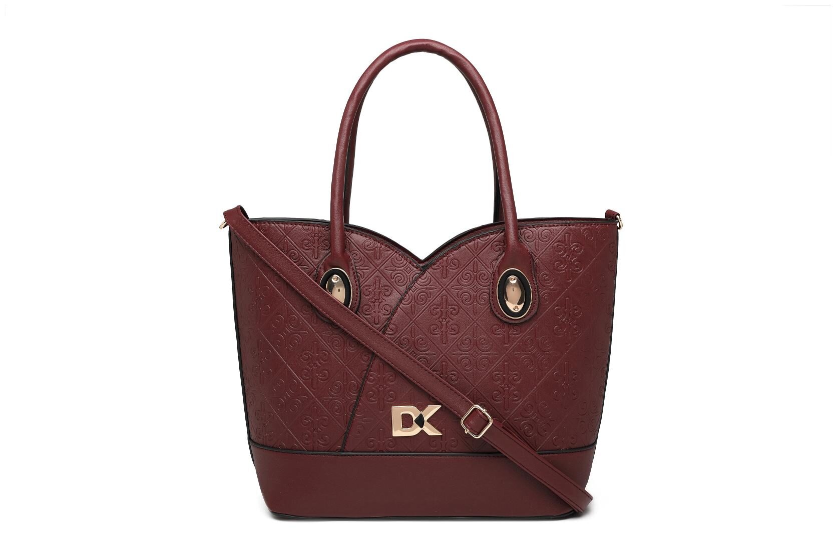 

Diana Korr Maroon Faux Leather Handheld Bag