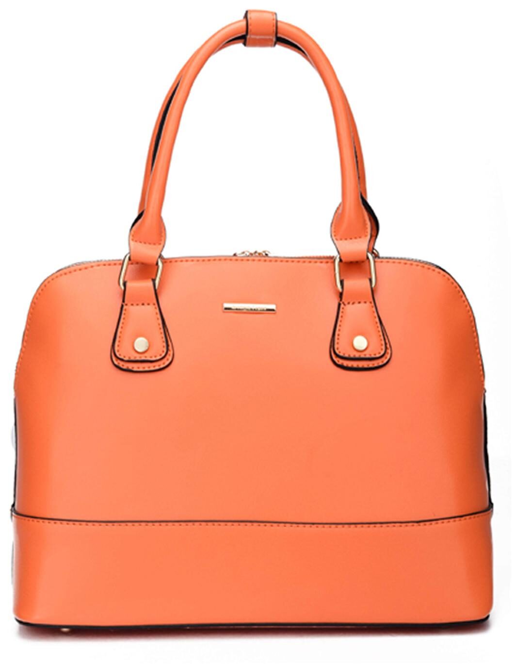 

Diana Korr Orange Faux Leather Handheld Bag