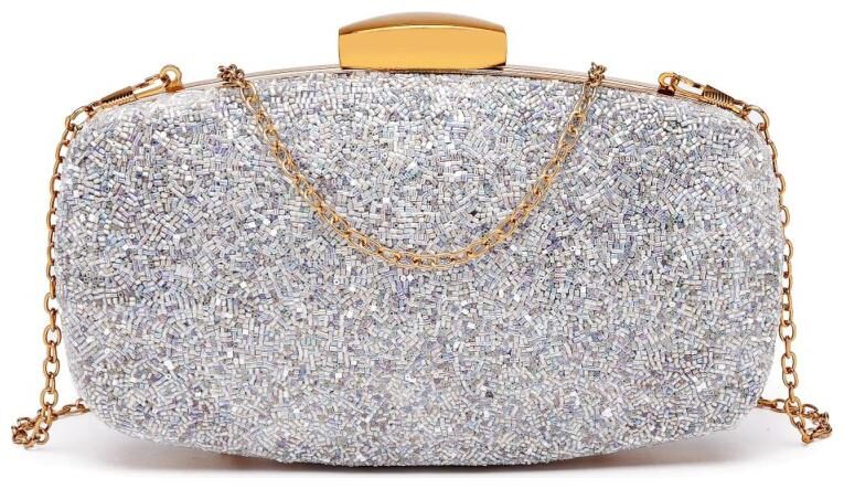 

Diana Korr Women White Metal Clutch