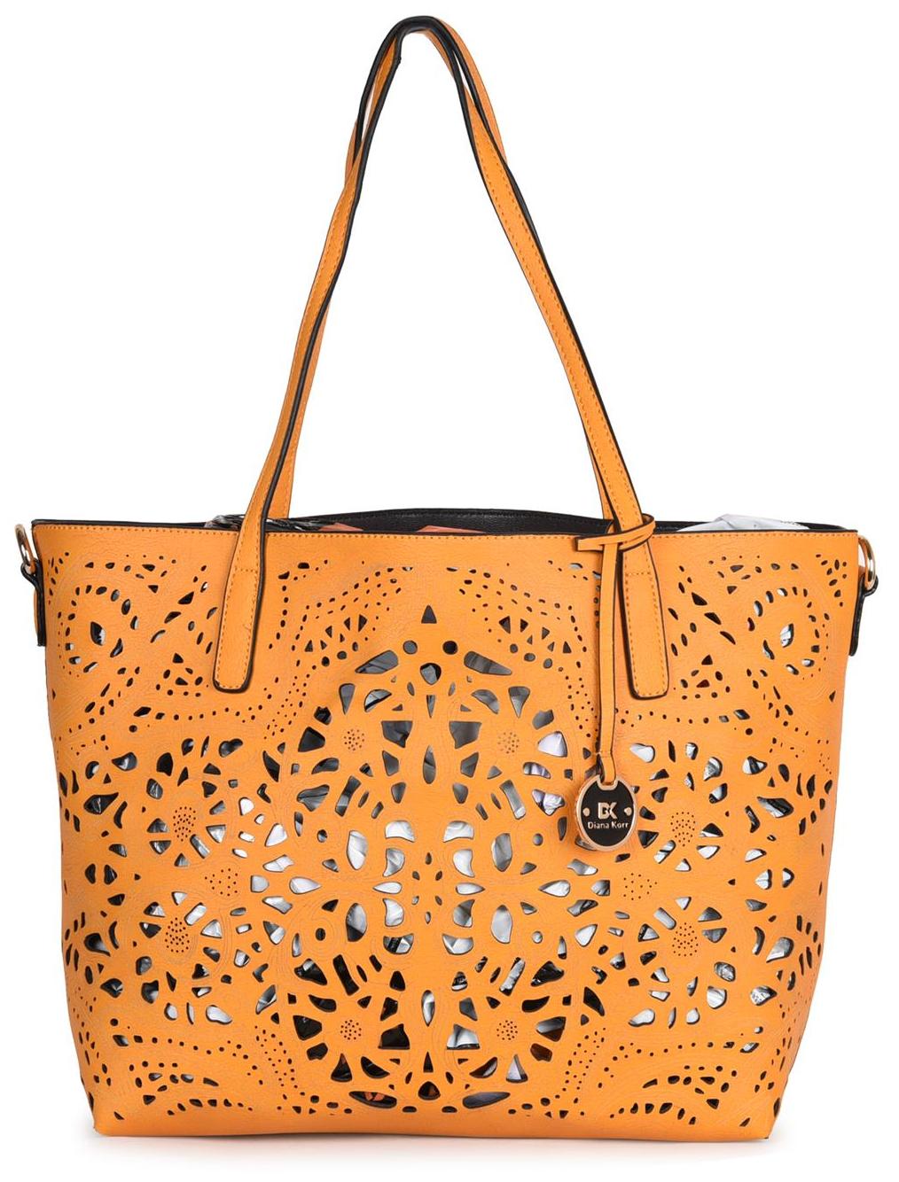 

Diana Korr Yellow Faux Leather Handheld Bag