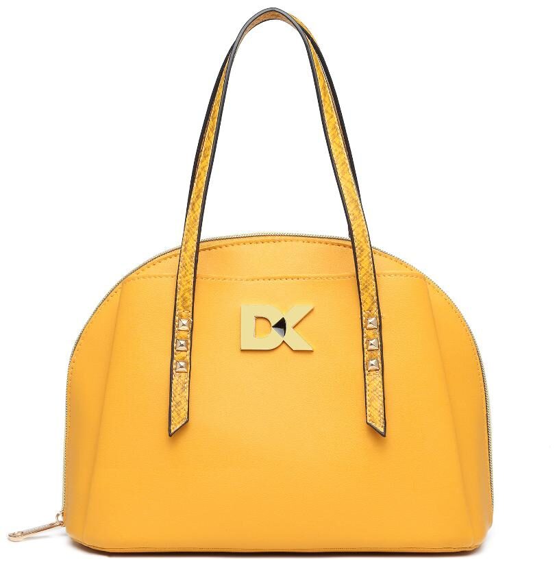 

Diana Korr Yellow Faux Leather Handheld Bag