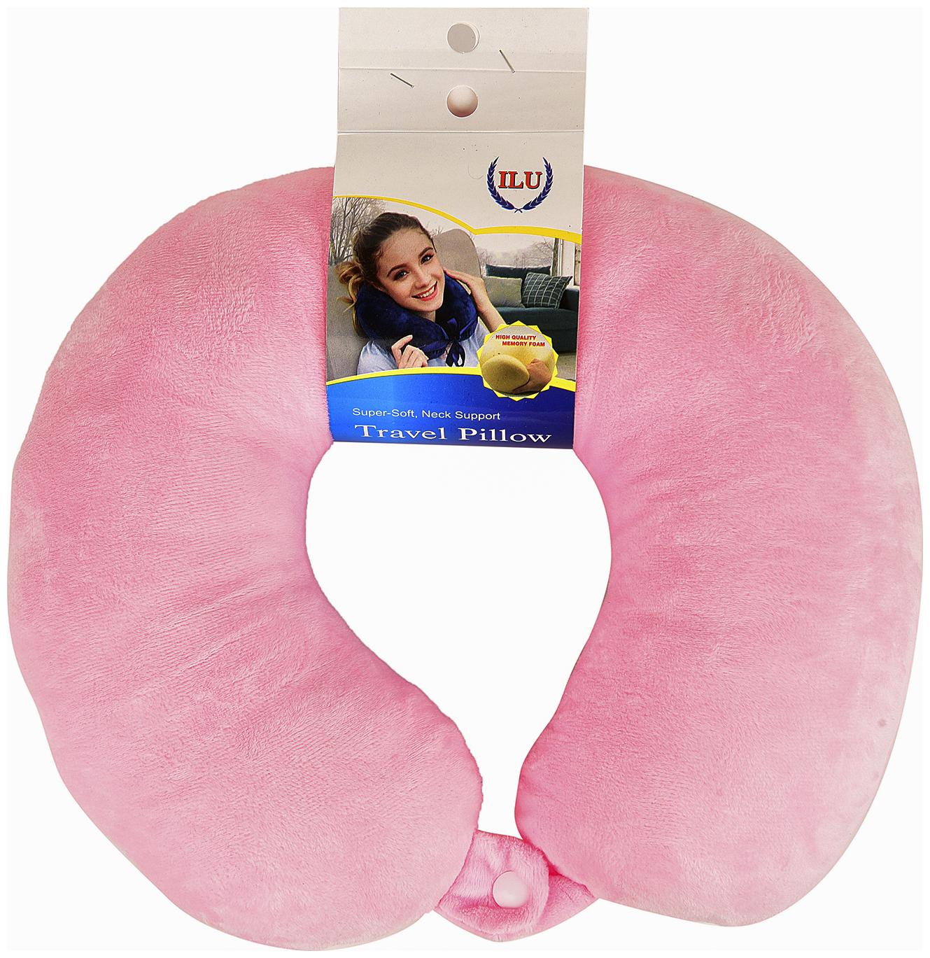

Drunken Light Pink Tranquility Supercomfy Memory Foam Neck Travel Pillow