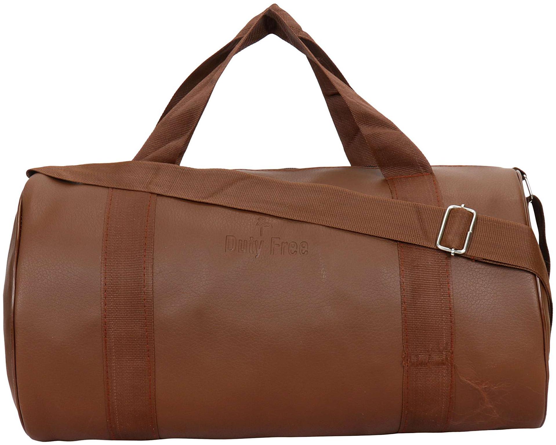 

DUTY FREE Leather Men Gym bag - Brown