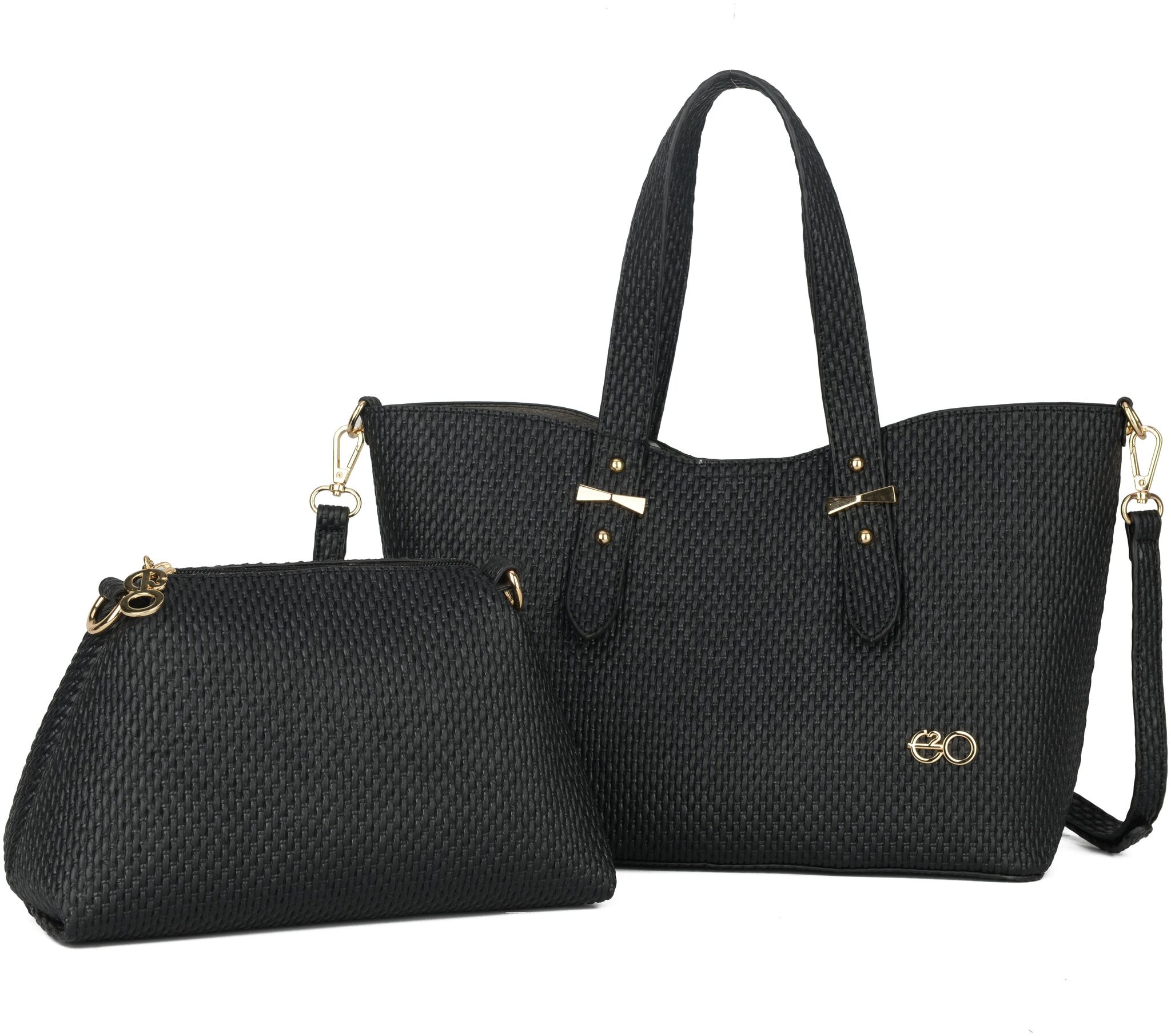 

E2O Black PU Handheld Bag