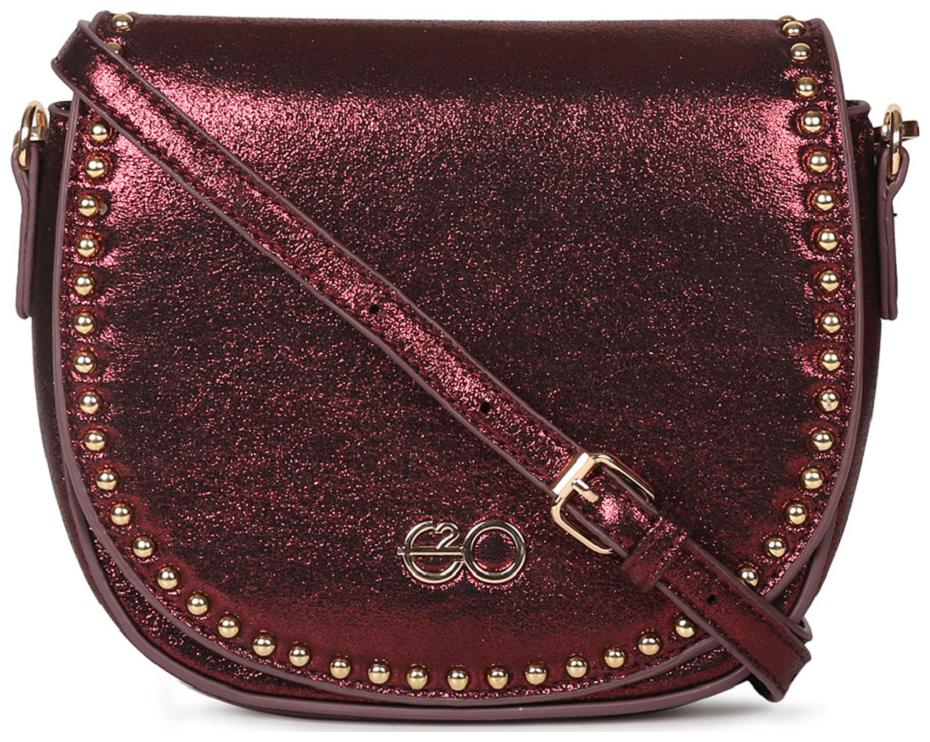 

E2O Maroon PU Solid Sling Bag